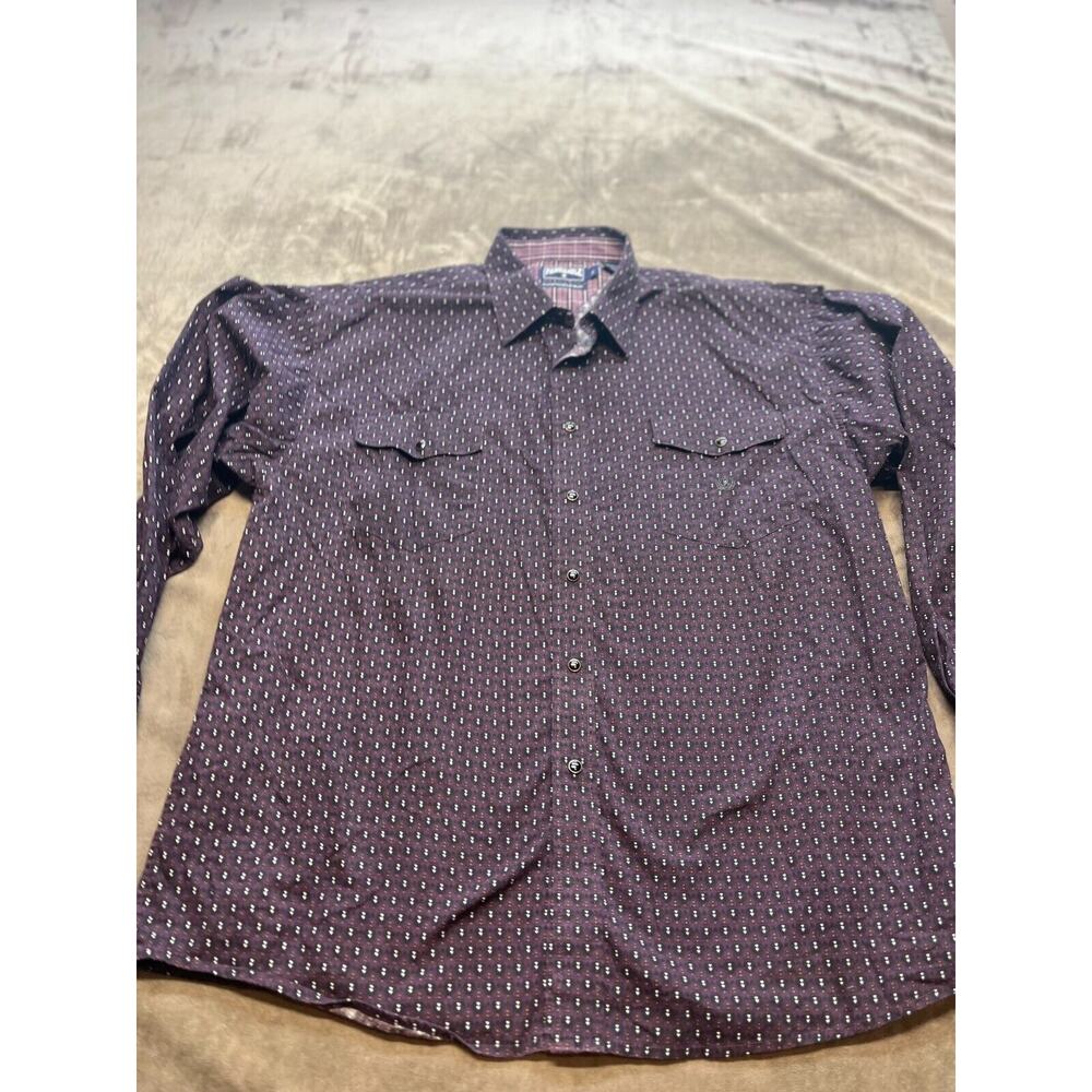 Panhandle Slim Mens Long Sleeve Shirt Size‎ XL Purple 100% Cotton Western Rock